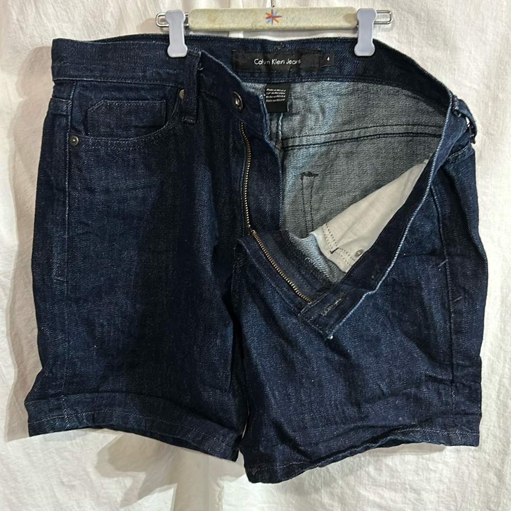 CK size 4 dark blue Jean shorts